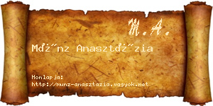Münz Anasztázia névjegykártya